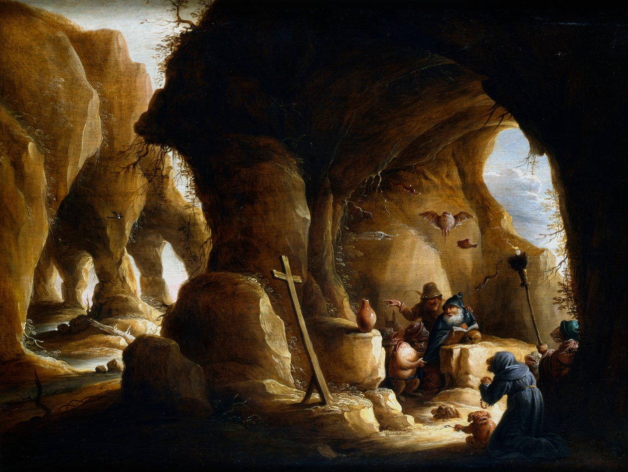 De Verleiding van Sint Antonius, c1649-1670 door Abraham Teniers