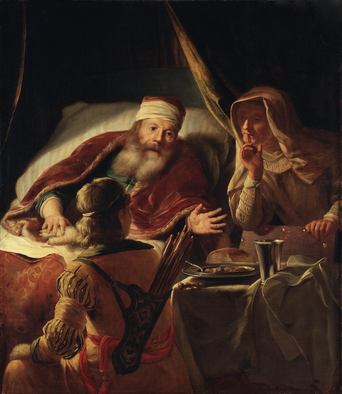 Isaak zegent Jakob, c.1660-70 door Abraham van Dyck