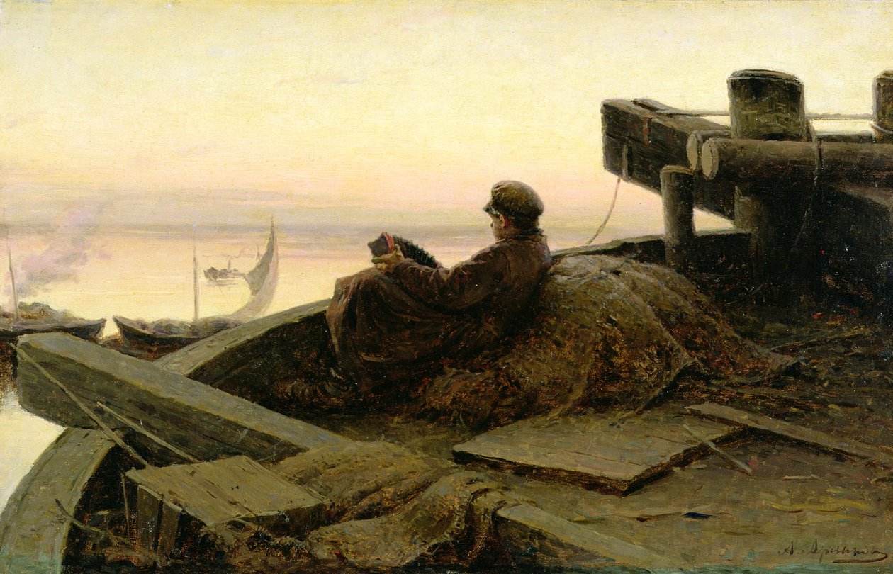 Op de rivier de Wolga, 1889 door Abram Efimovich Arkhipov