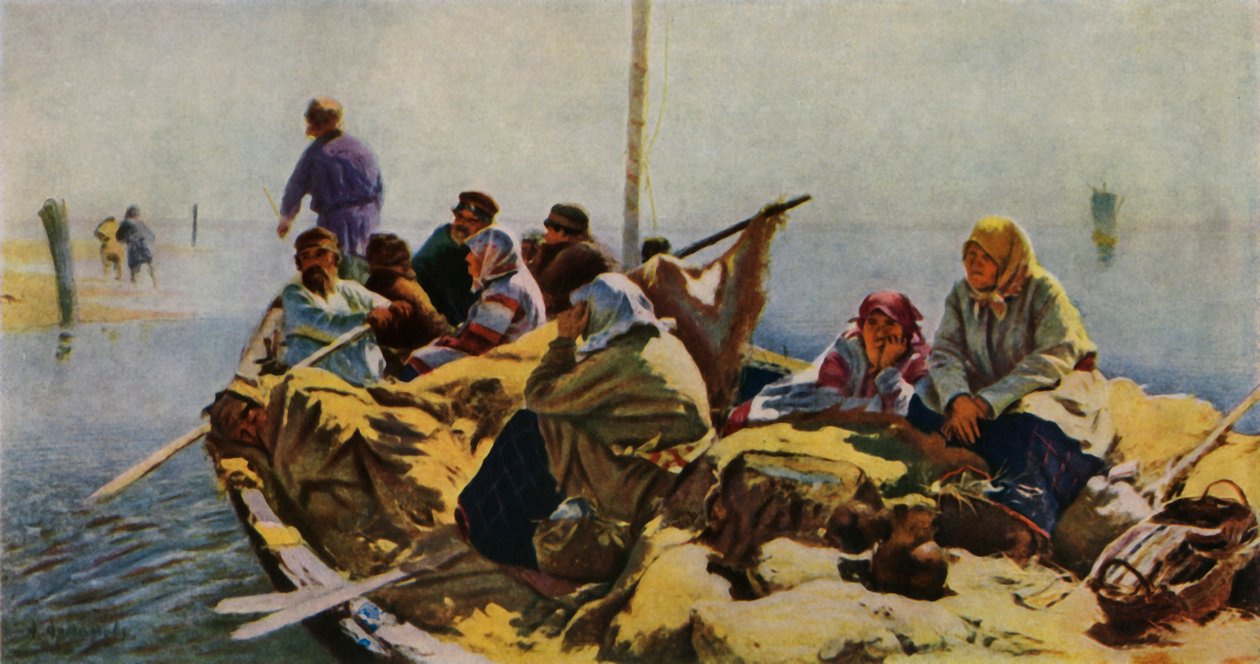 Op de rivier Oka door Abram Arkhipov
