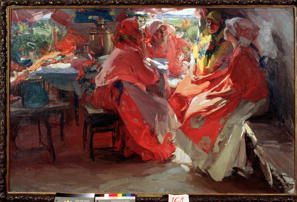 De bezoekers door Abram Efimovich Arkhipov
