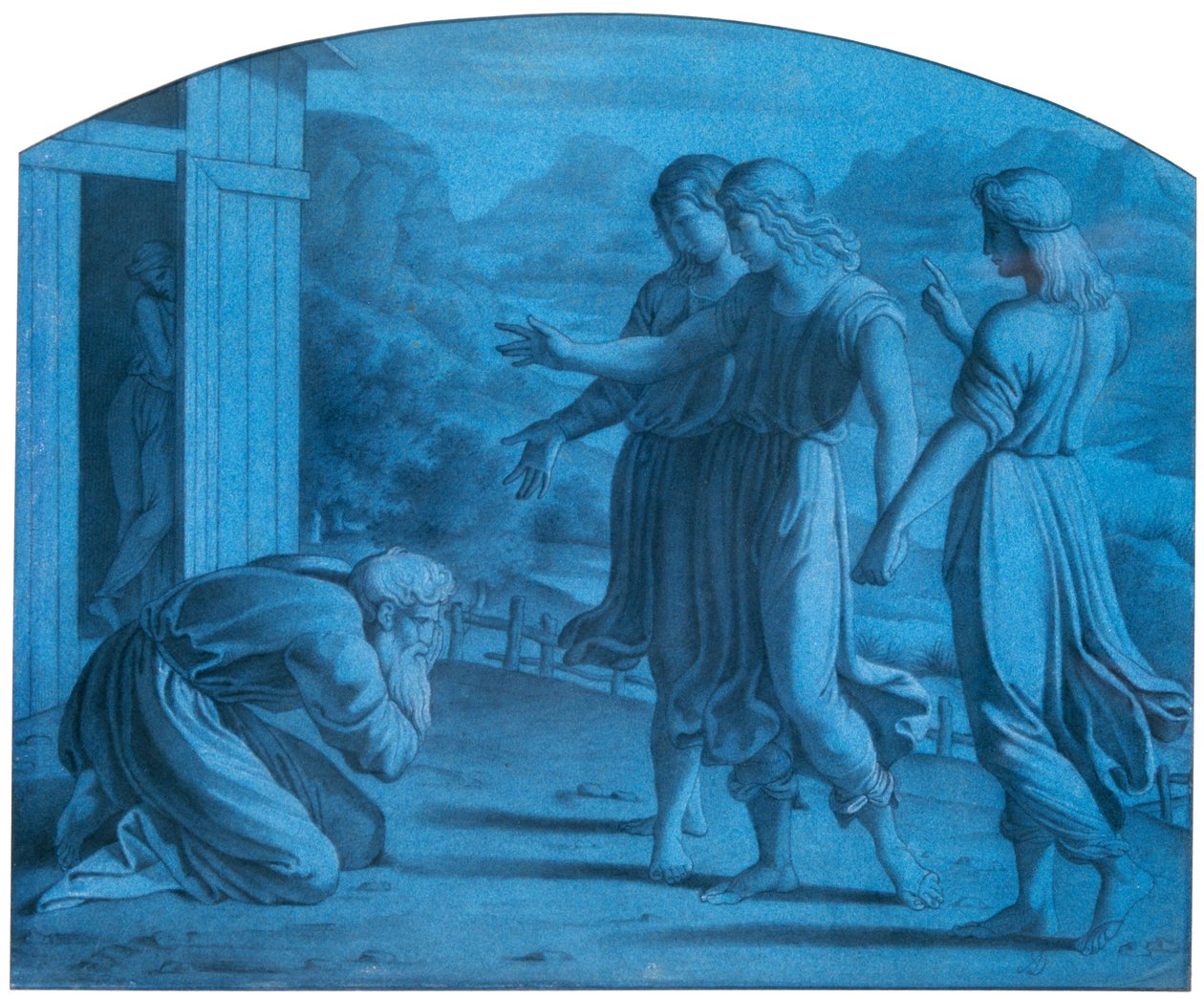 De Gastvrijheid van Abraham, c1820-1857 door Achille Devéria