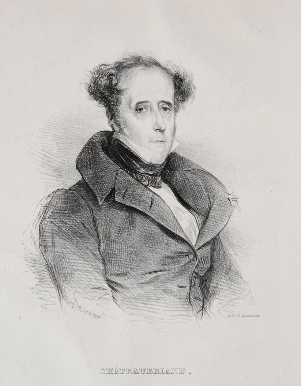 François René Auguste Victome de Chateaubriand door Achille Devéria