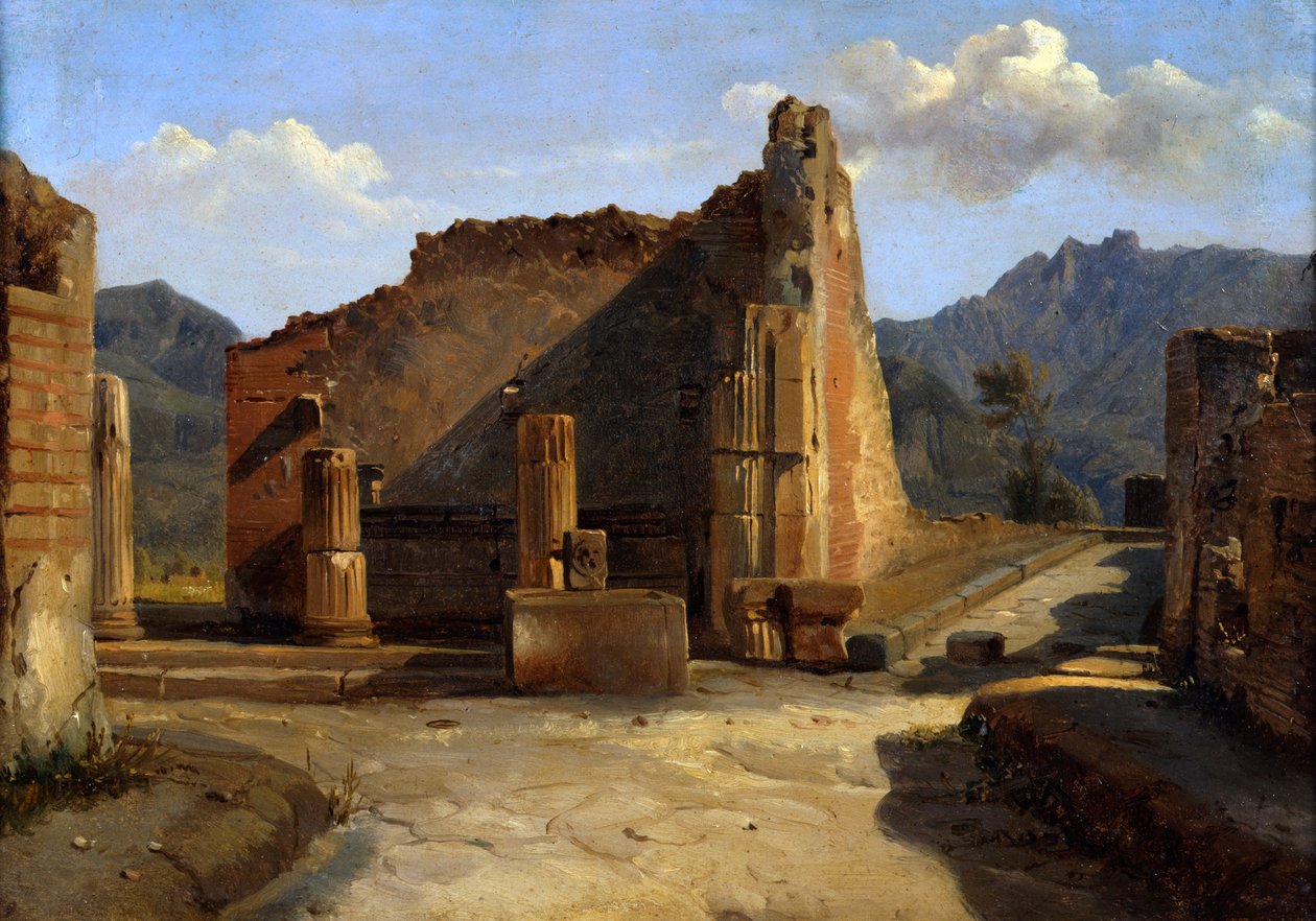 Het Forum van Pompeii, ca. 1816-1822 door Achille Etna Michallon