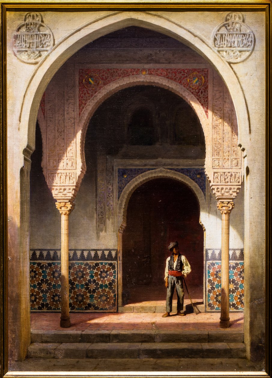 Patio in het Alhambra door Achille Zo