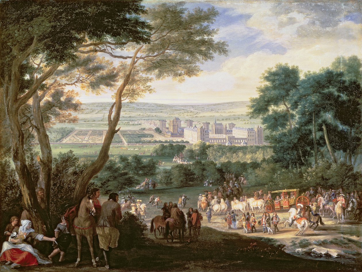 Lodewijk XIV (1638-1715) in Vincennes door Adam Frans van der Meulen