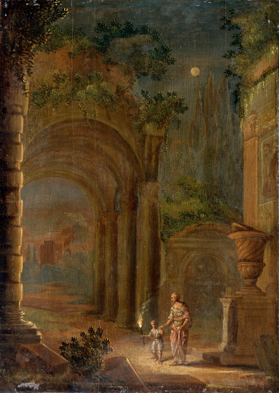Landschap, eind 16e eeuw door Adam Elsheimer