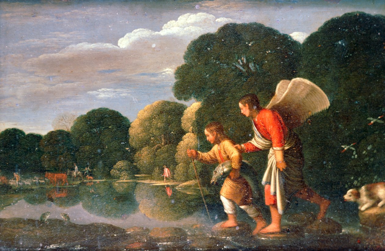 Tobias en Engel, 1578-1610 door Adam Elsheimer