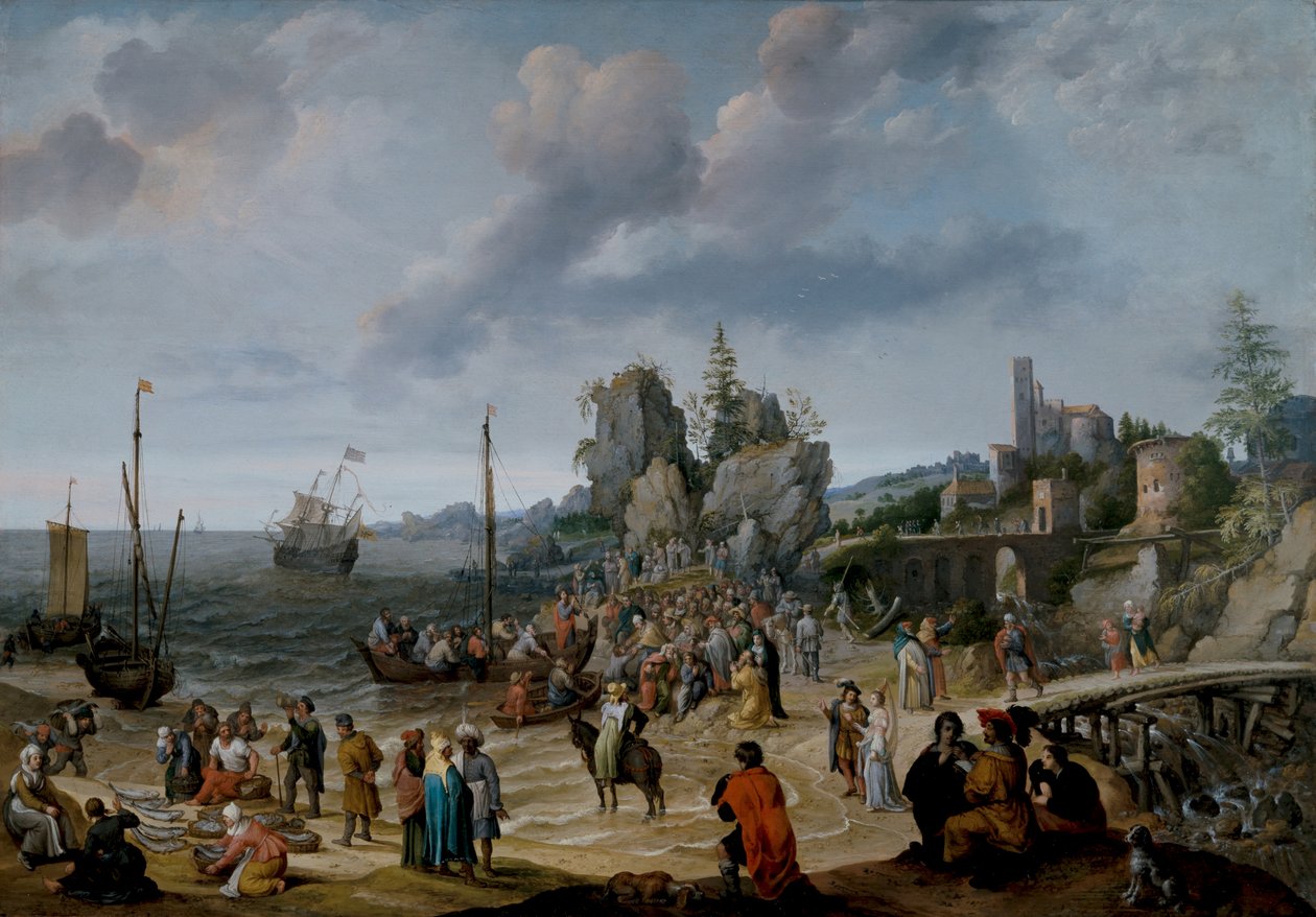 Het wonder op het strand van Gennesaret door Adam Willaerts