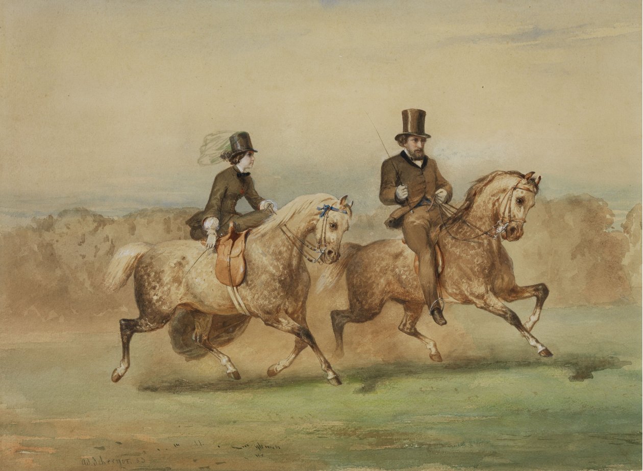 Ruiterpaar door Adolf Schreyer