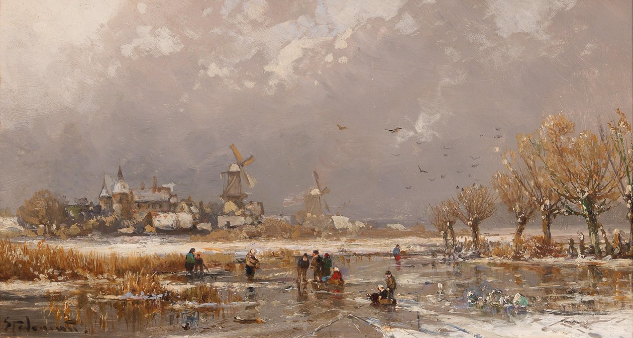Winterplezier op het ijs door Adolf Stademann