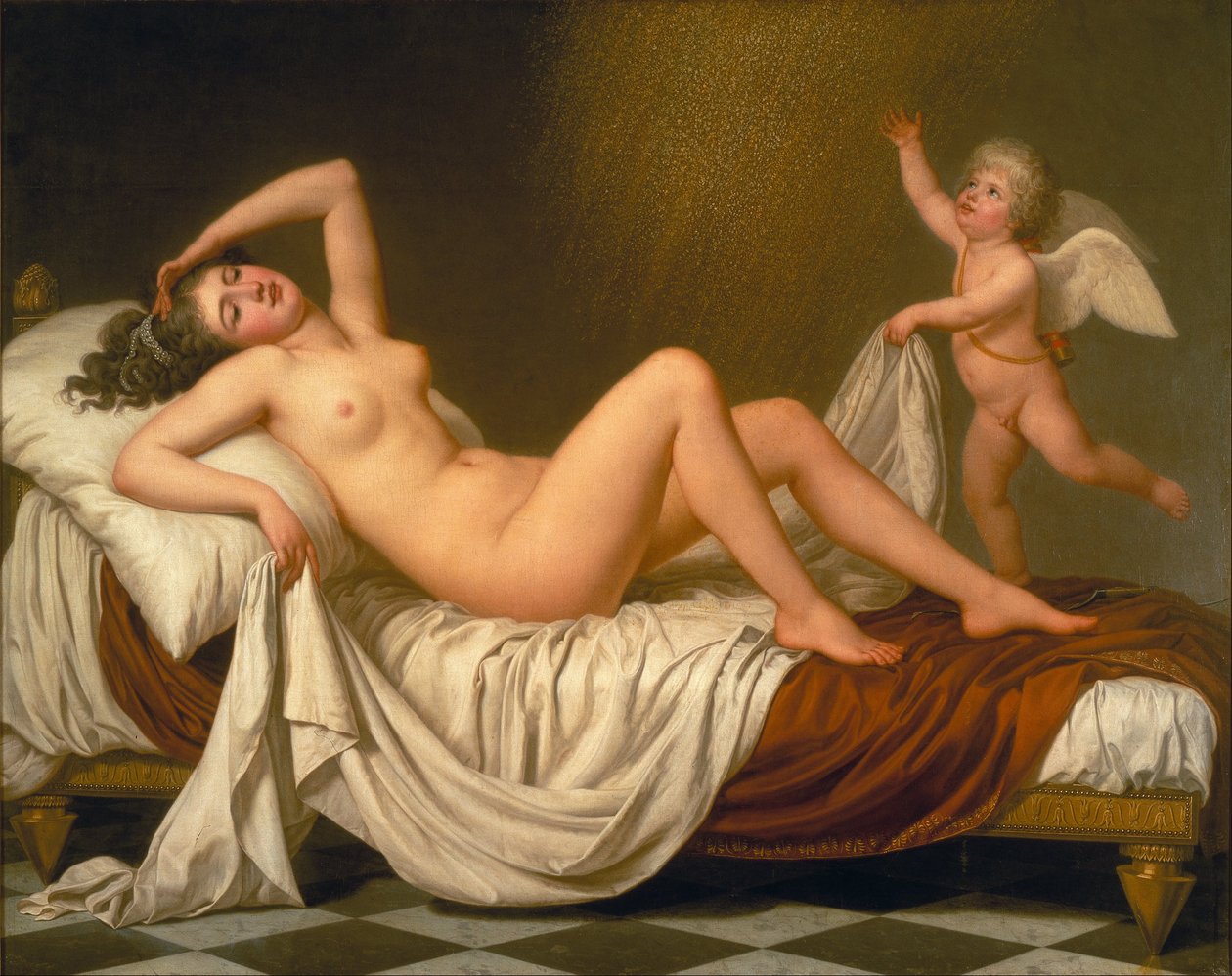 Danaë en de Gouden Regen door Adolf Ulrich Wertmuller