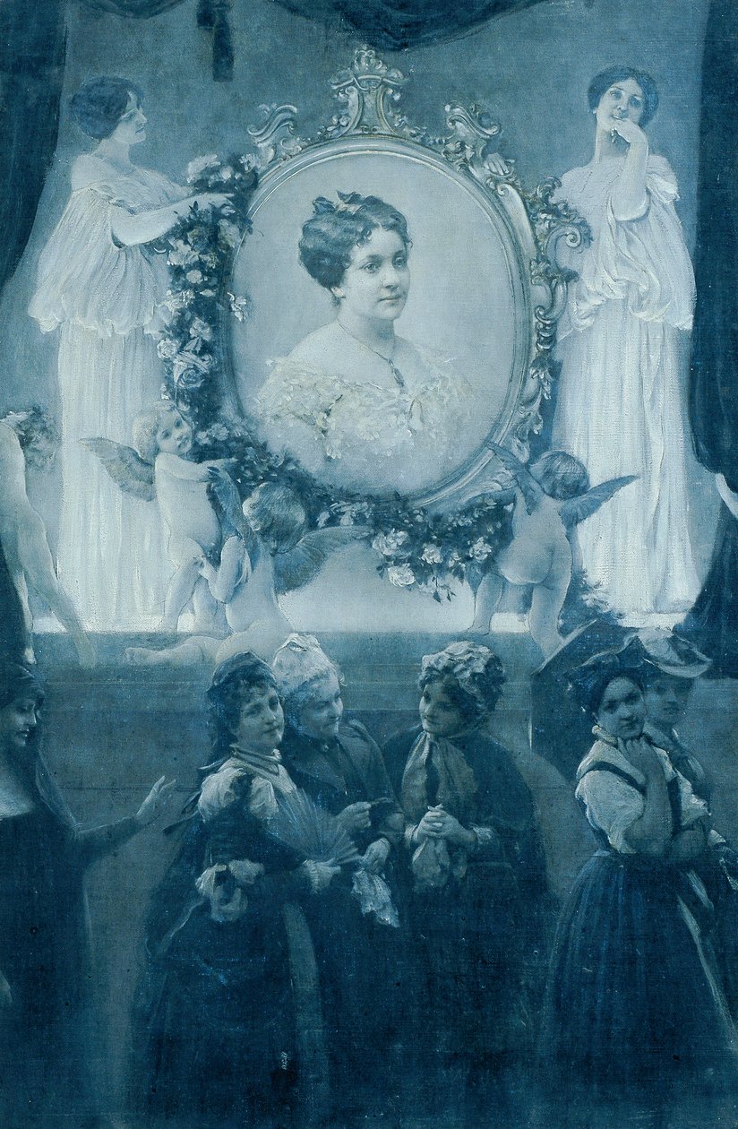 De actrice Helene Hartmann door Adolf Hiremy Hirschl
