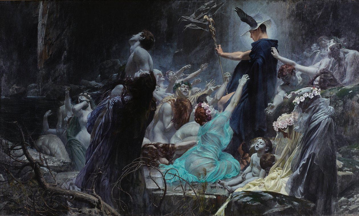De zielen aan de Acheron door Adolf Hiremy Hirschl