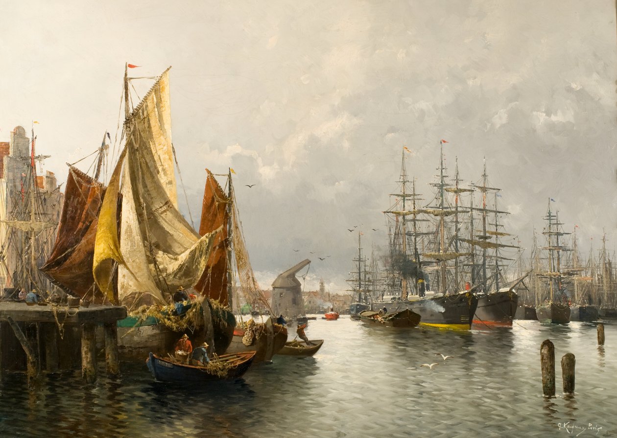 In de haven van Le Havre door Adolf Kaufmann