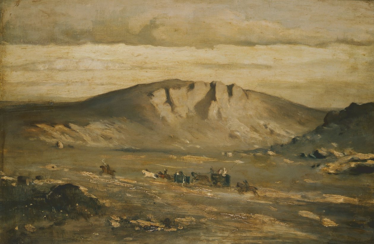 Eenzaam landschap (Boerenbruiloft) door Adolf Kosárek