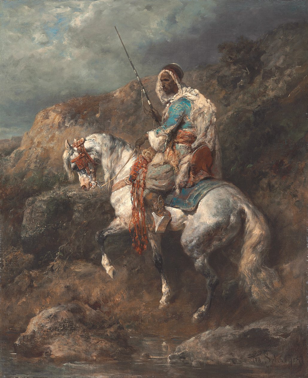 Arabische ruiter door Adolf Schreyer
