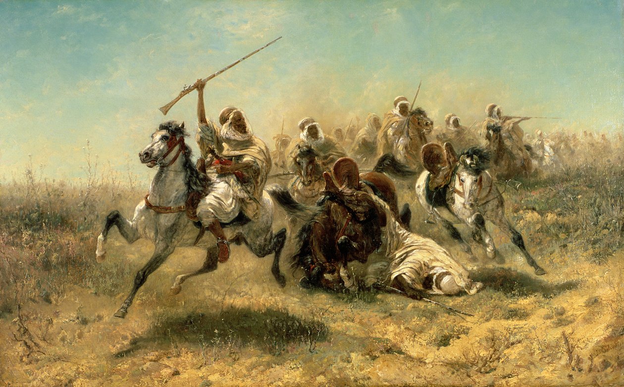 Arabische Ruiters in de Aanval, 1869 door Adolf Schreyer