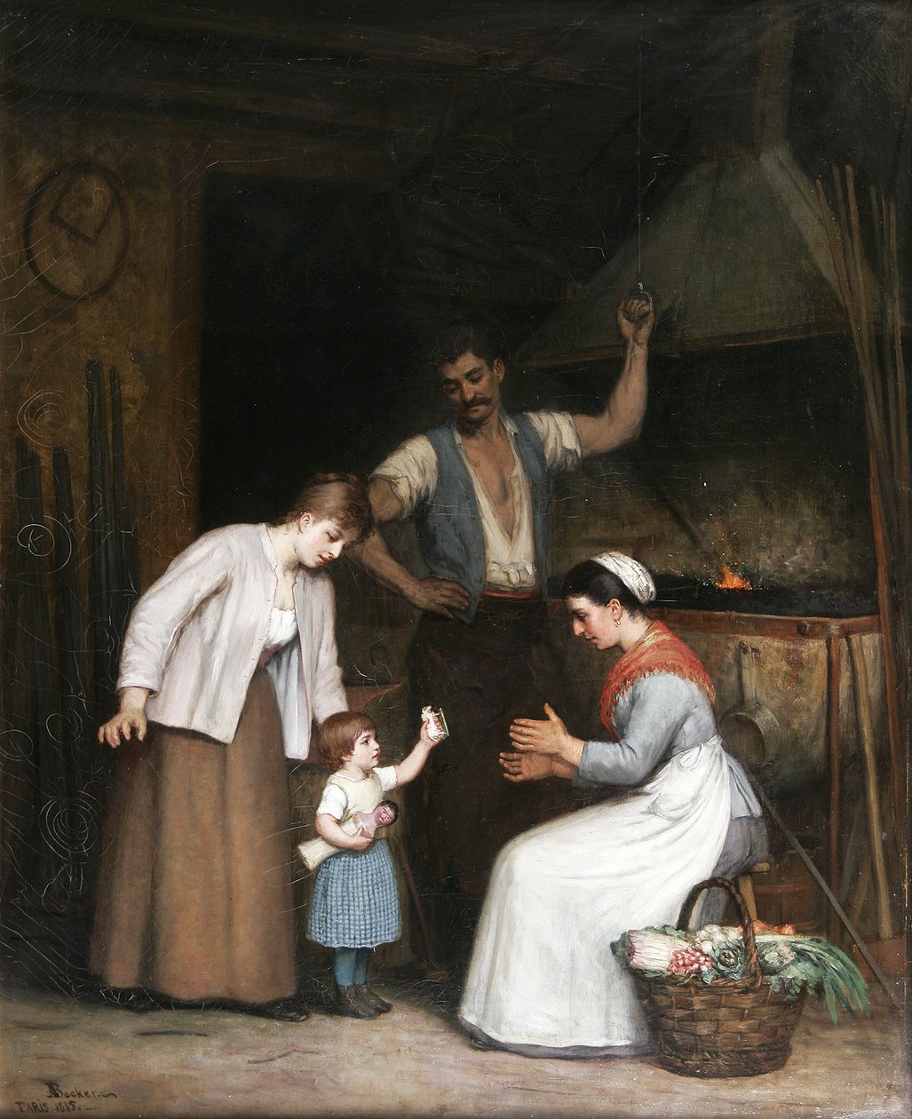 In de smederij door Adolf von Becker