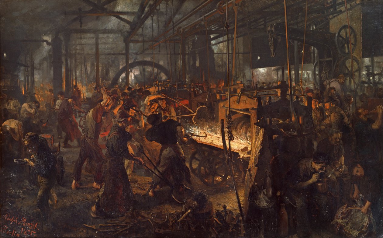 Eisenwalzwerk door Adolph Menzel