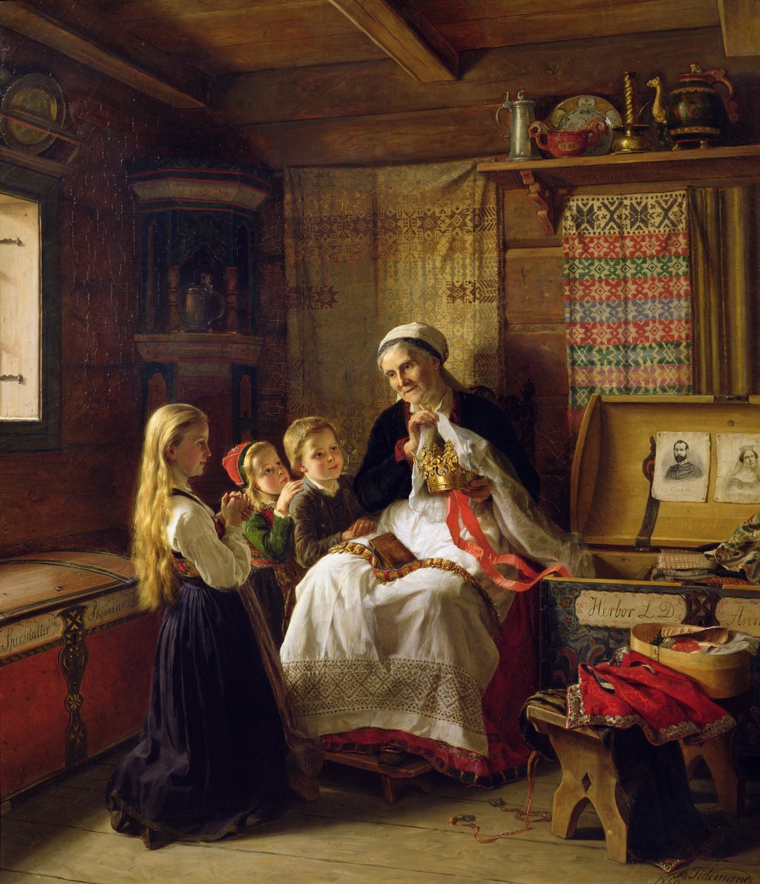 Grootmoeders trouwkroon door Adolph Tidemand