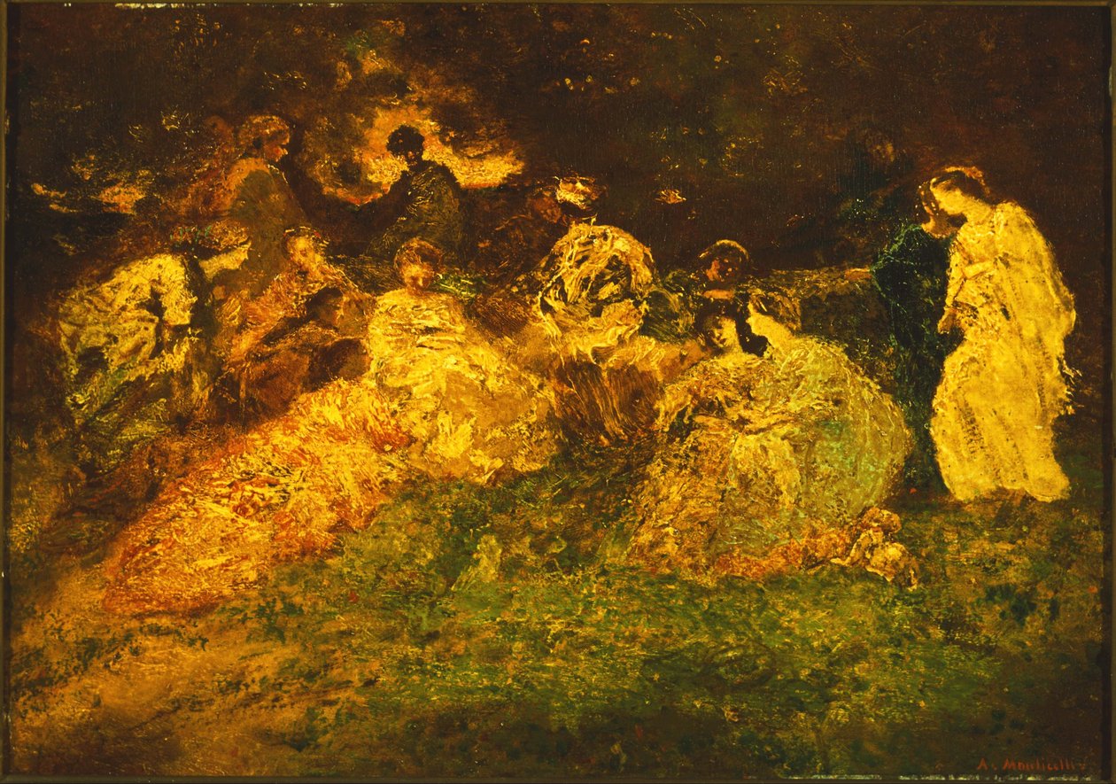 Fête Champêtre door Adolphe Joseph Thomas Monticelli