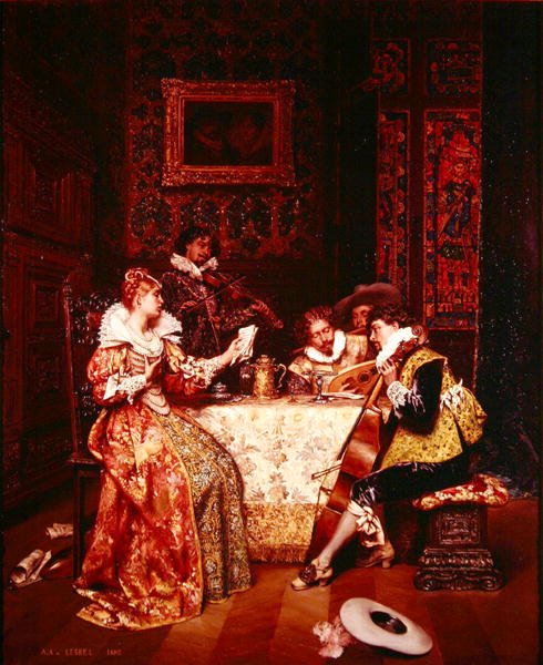 Het muziekfeest door Adolphe Alexandre Lesrel