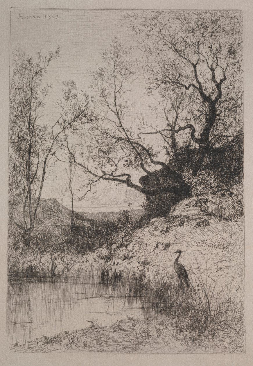 Een vijver, 1867 door Adolphe Appian