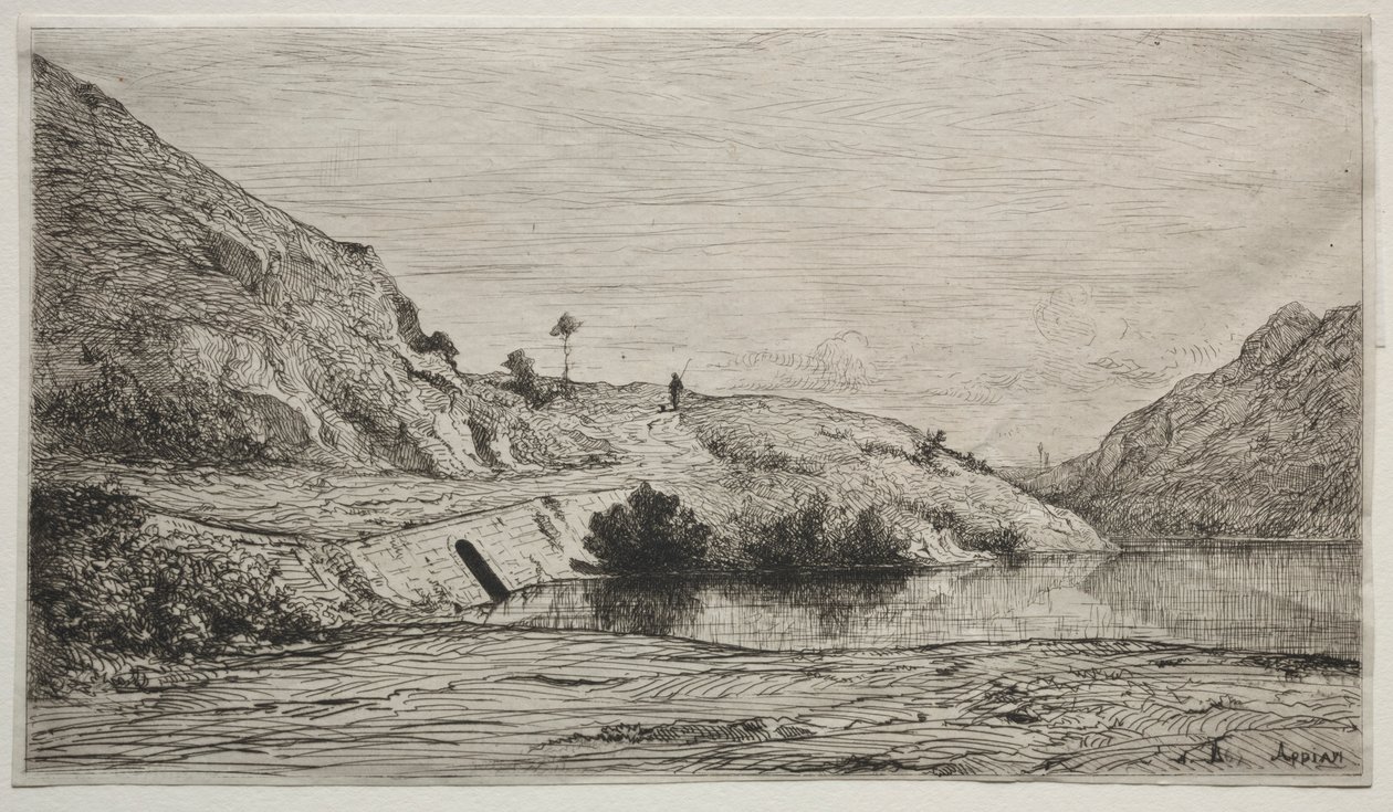 Oevers van de Rhône, 1865 door Adolphe Appian