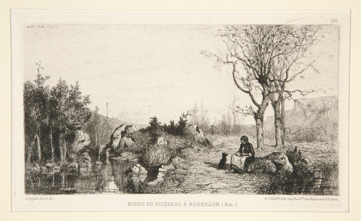 Bords du ruisseau a Rossilon (Ain) door Adolphe Appian