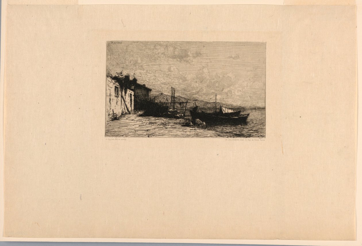 Vissershut (kusten van Italië) door Adolphe Appian