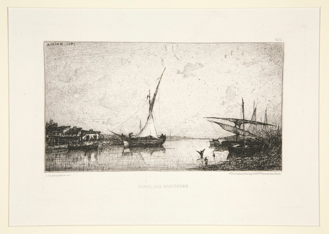Kanaal bij Martigues door Adolphe Appian