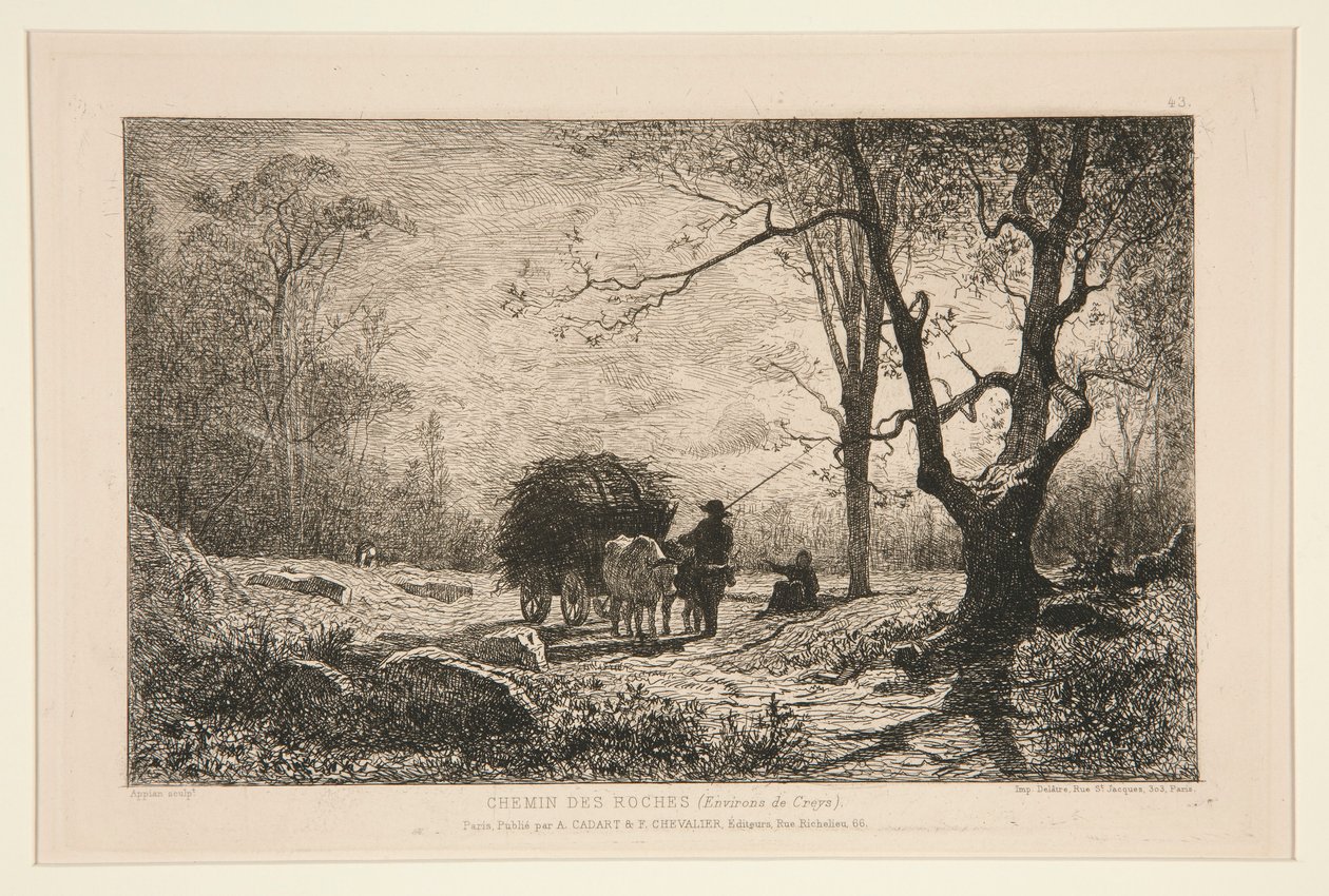 Rotsweg (omgeving van Creys) door Adolphe Appian
