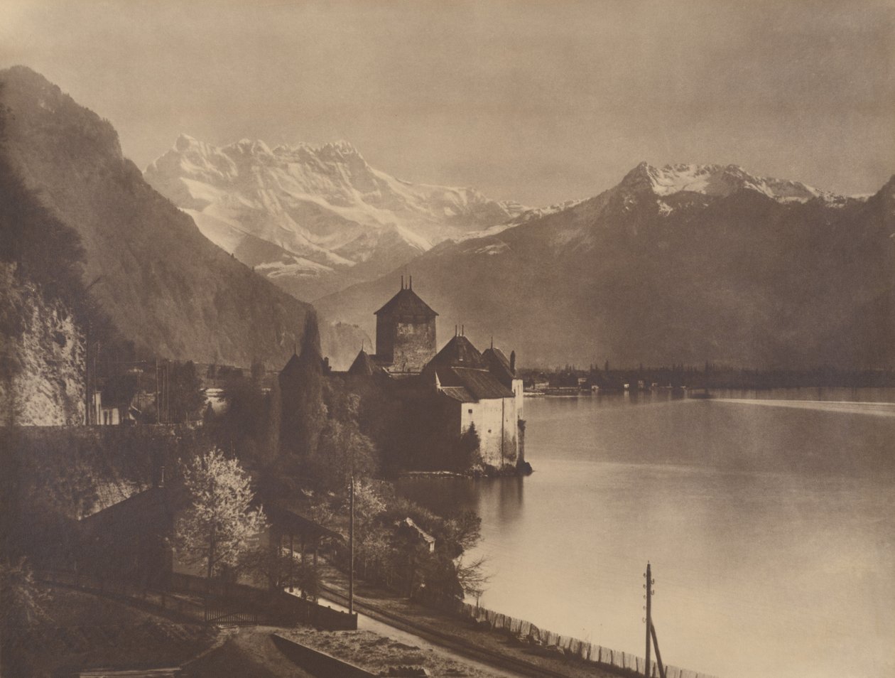 Kasteel van Chillon door Adolphe Braun