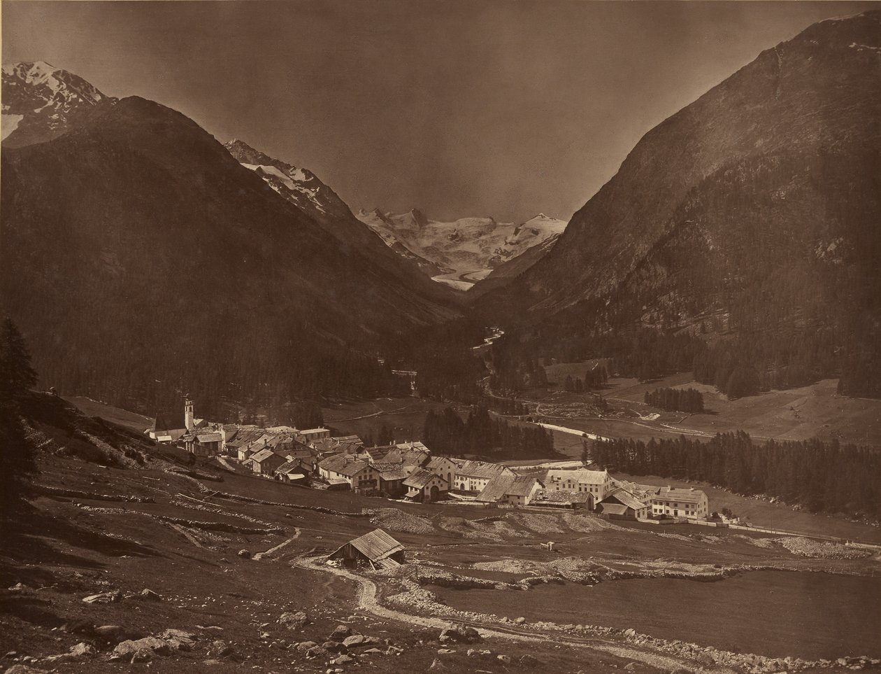 Pontresina door Adolphe Braun