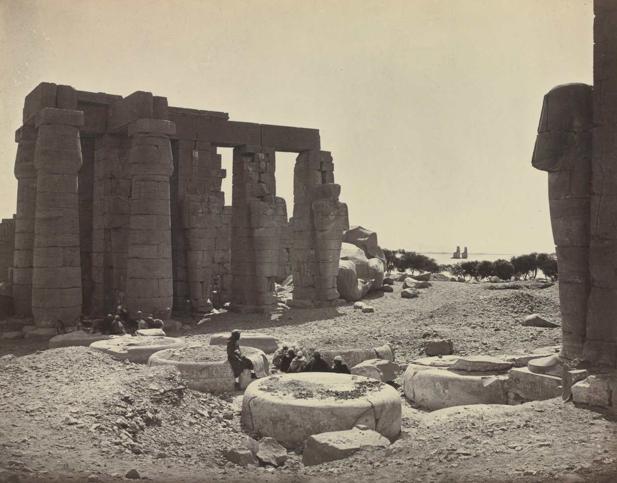 Het Ramesseum, Thebe door Adolphe Braun
