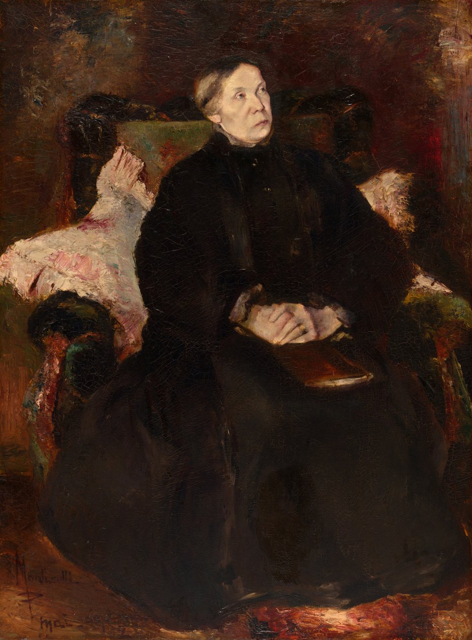 Portret van een dame door Adolphe Joseph Thomas Monticelli