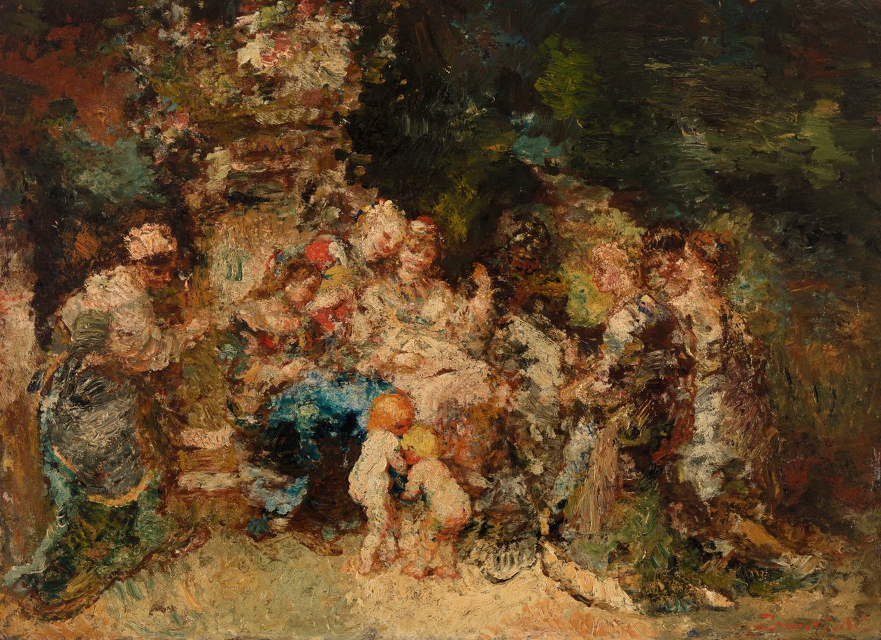 Het offer door Adolphe Joseph Thomas Monticelli