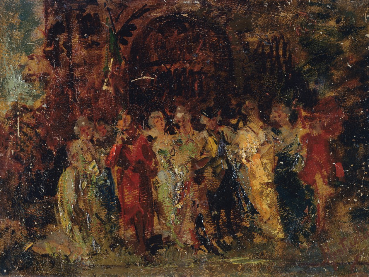 Huwelijksstoet door Adolphe Joseph Thomas Monticelli