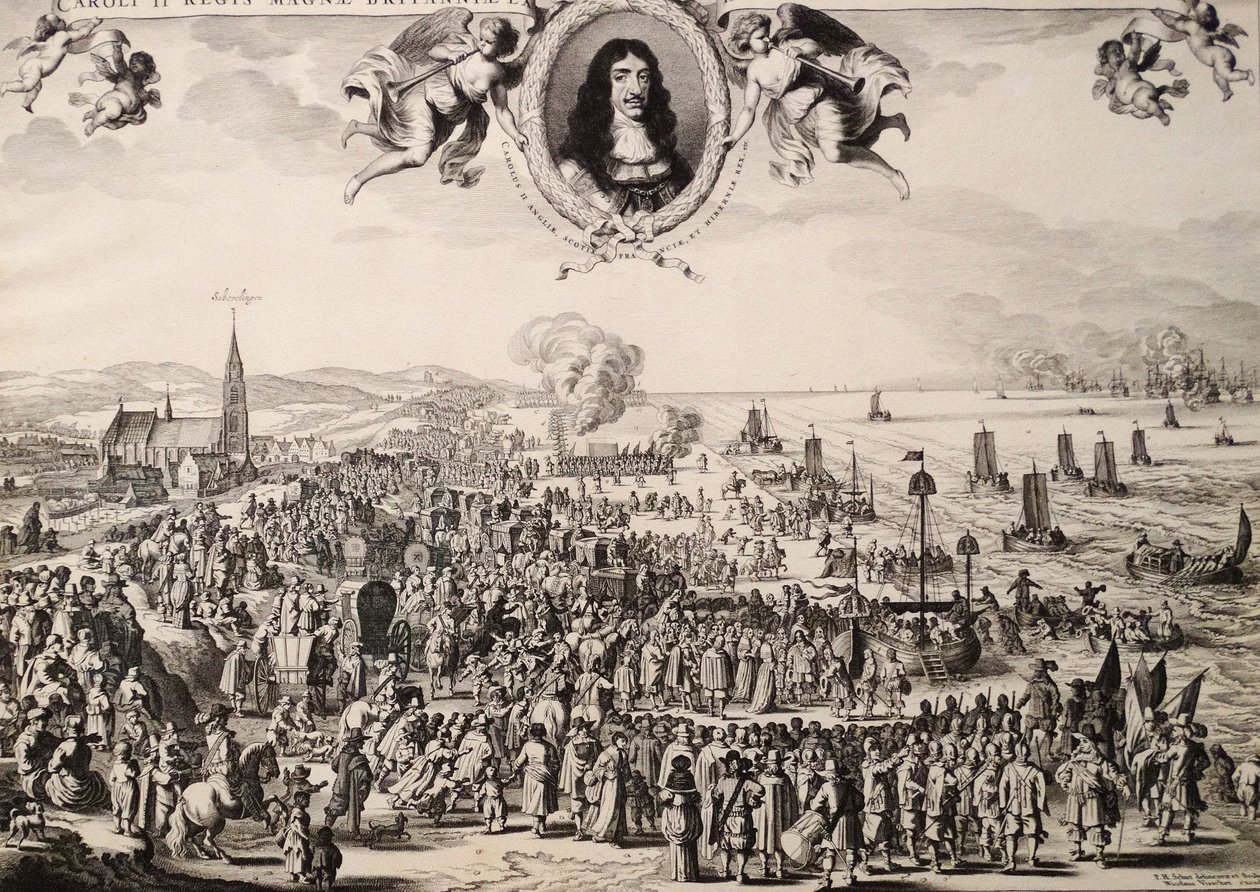 Het vertrek van Karel II uit Scheveningen door Adriaen Pietersz van de Venne