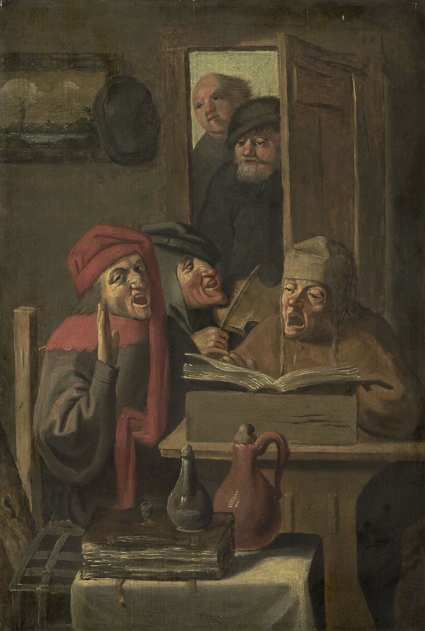 Muzikaal gezelschap door Adriaen (after) Brouwer