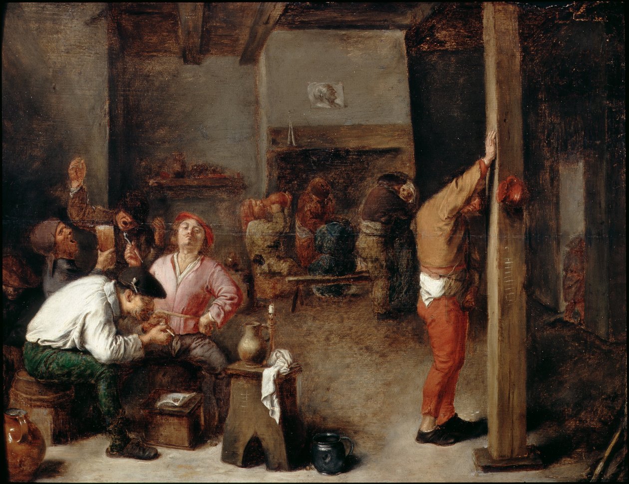 Interieur van een herberg door Adriaen Brouwer