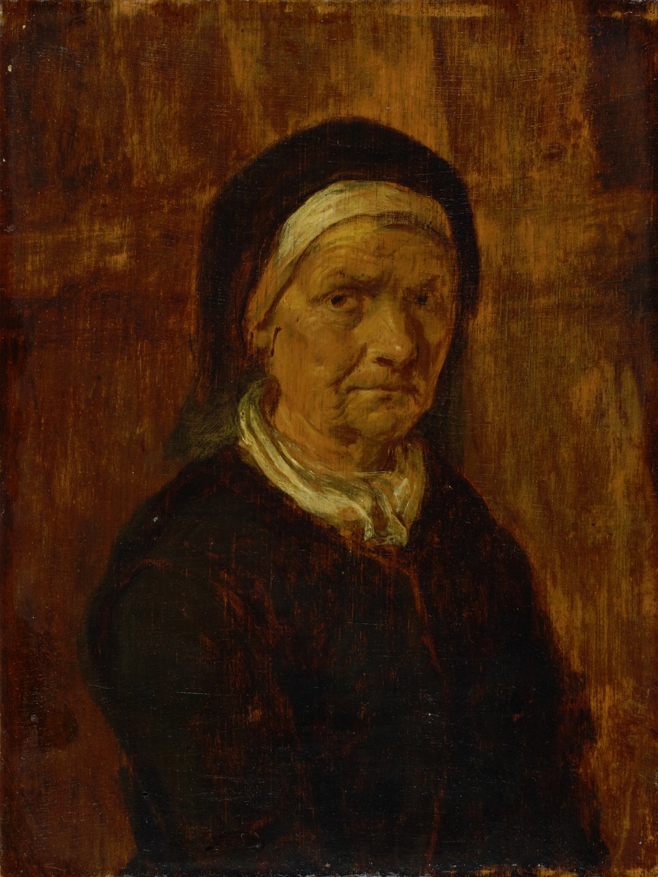 Oude vrouw door Adriaen Brouwer