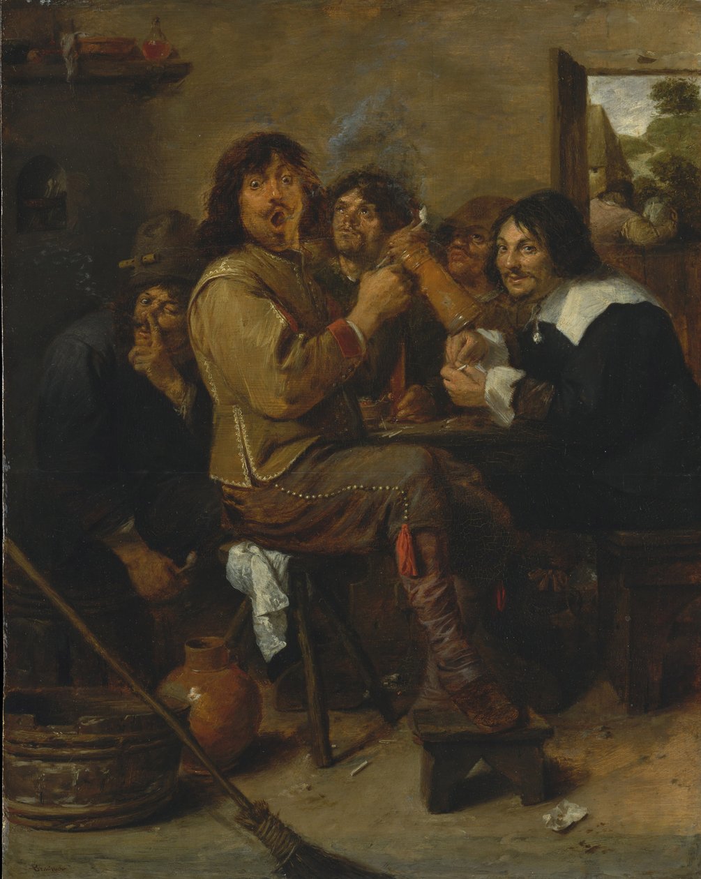 De rokers, ca. 1636 door Adriaen Brouwer