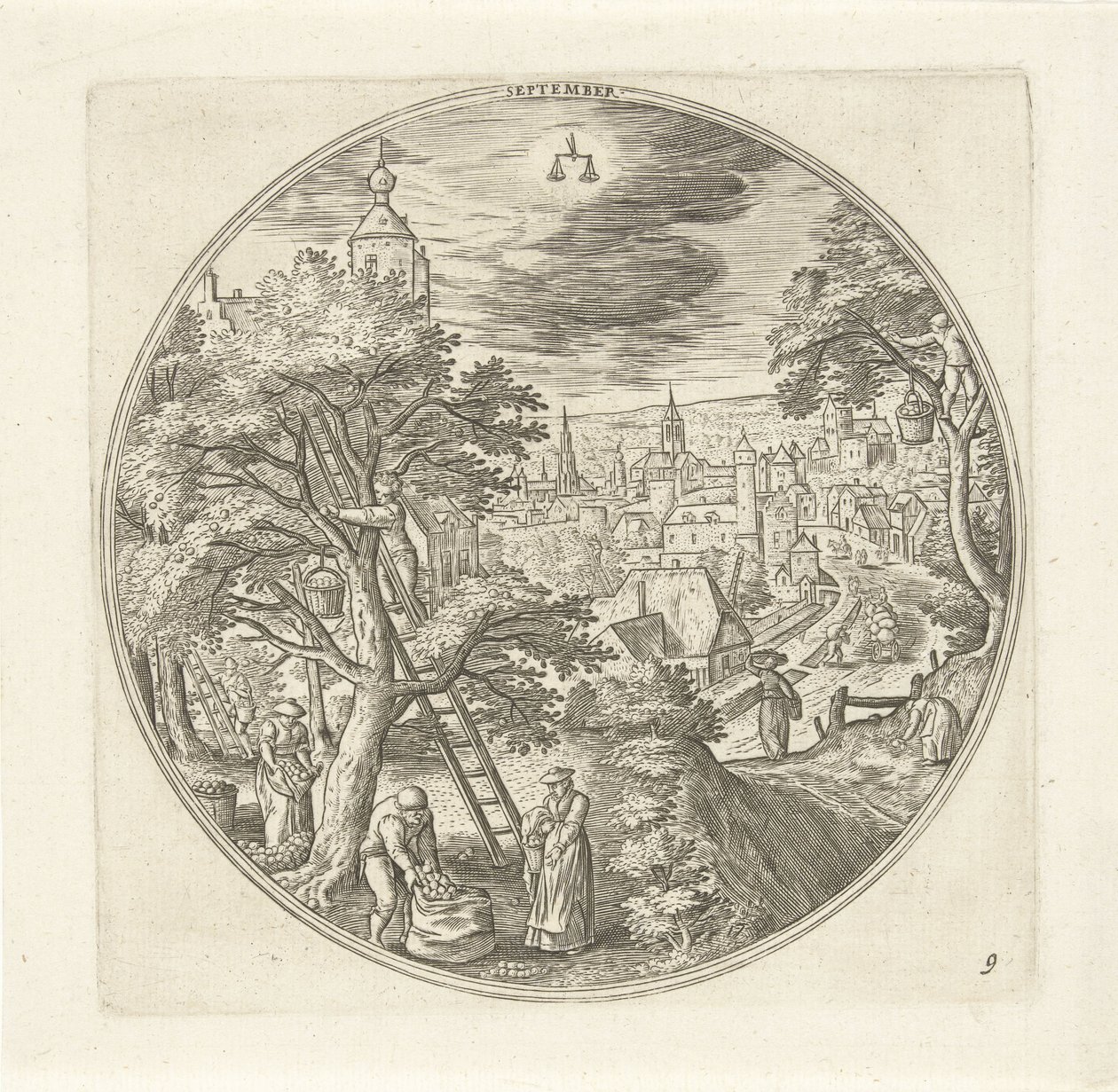 September De twaalf maanden door Adriaen Collaert