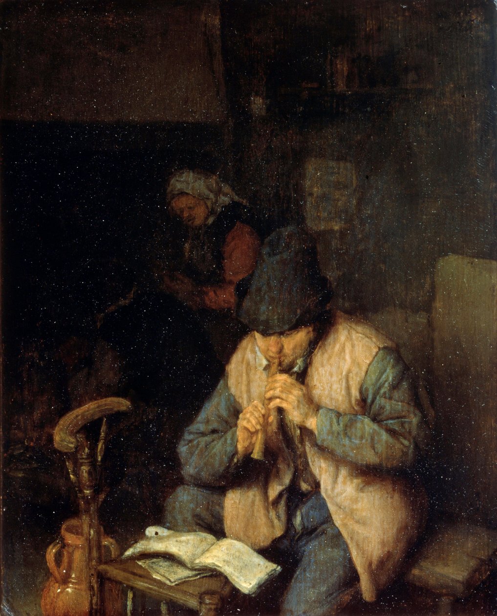 Een Fluitist, c1660 door Adriaen Jansz. van Ostade