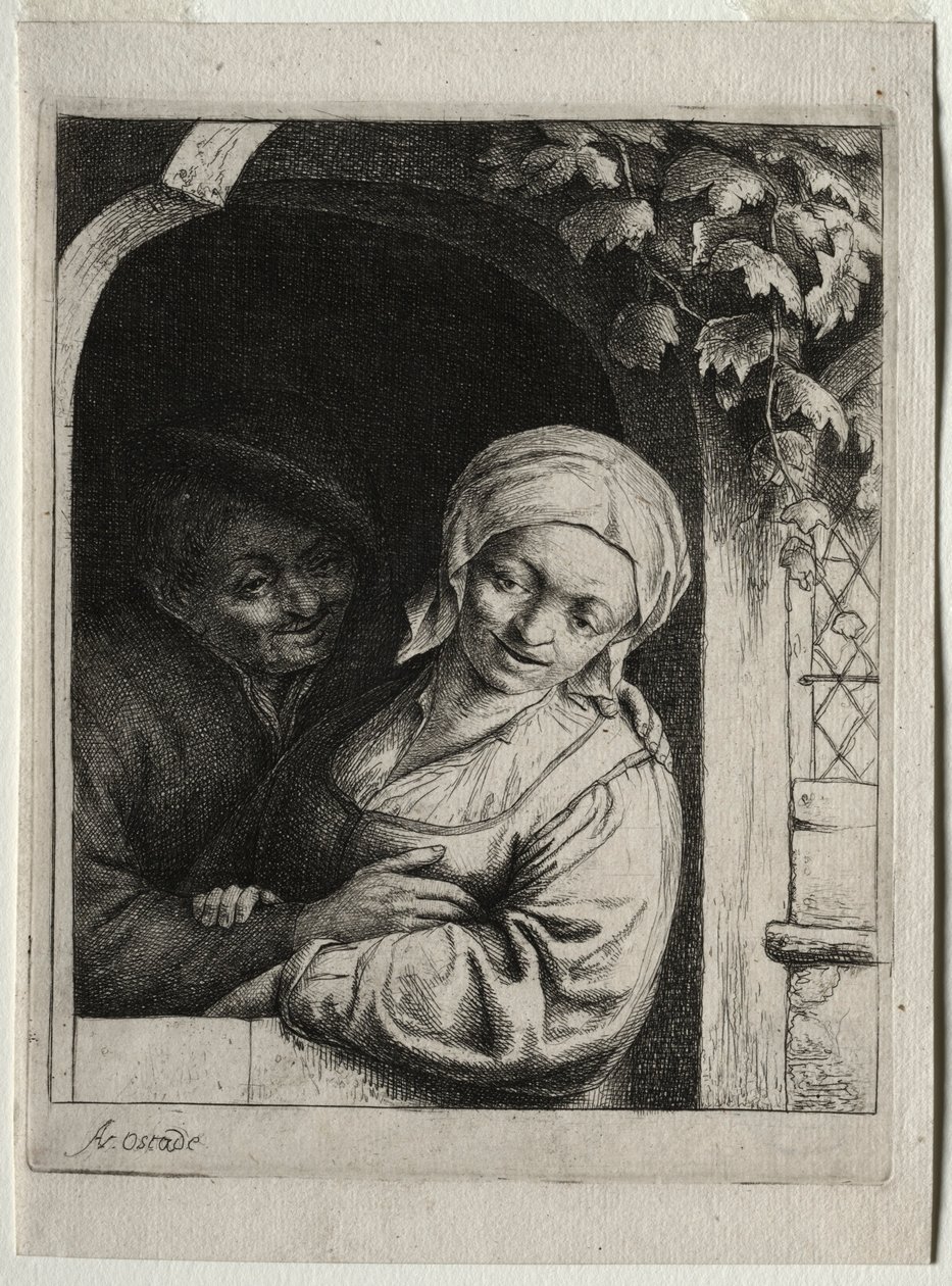 Landelijke tederheid dorpsromantiek door Adriaen Jansz. van Ostade