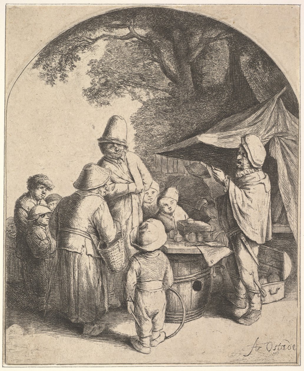 De kwakzalver door Adriaen Jansz. van Ostade