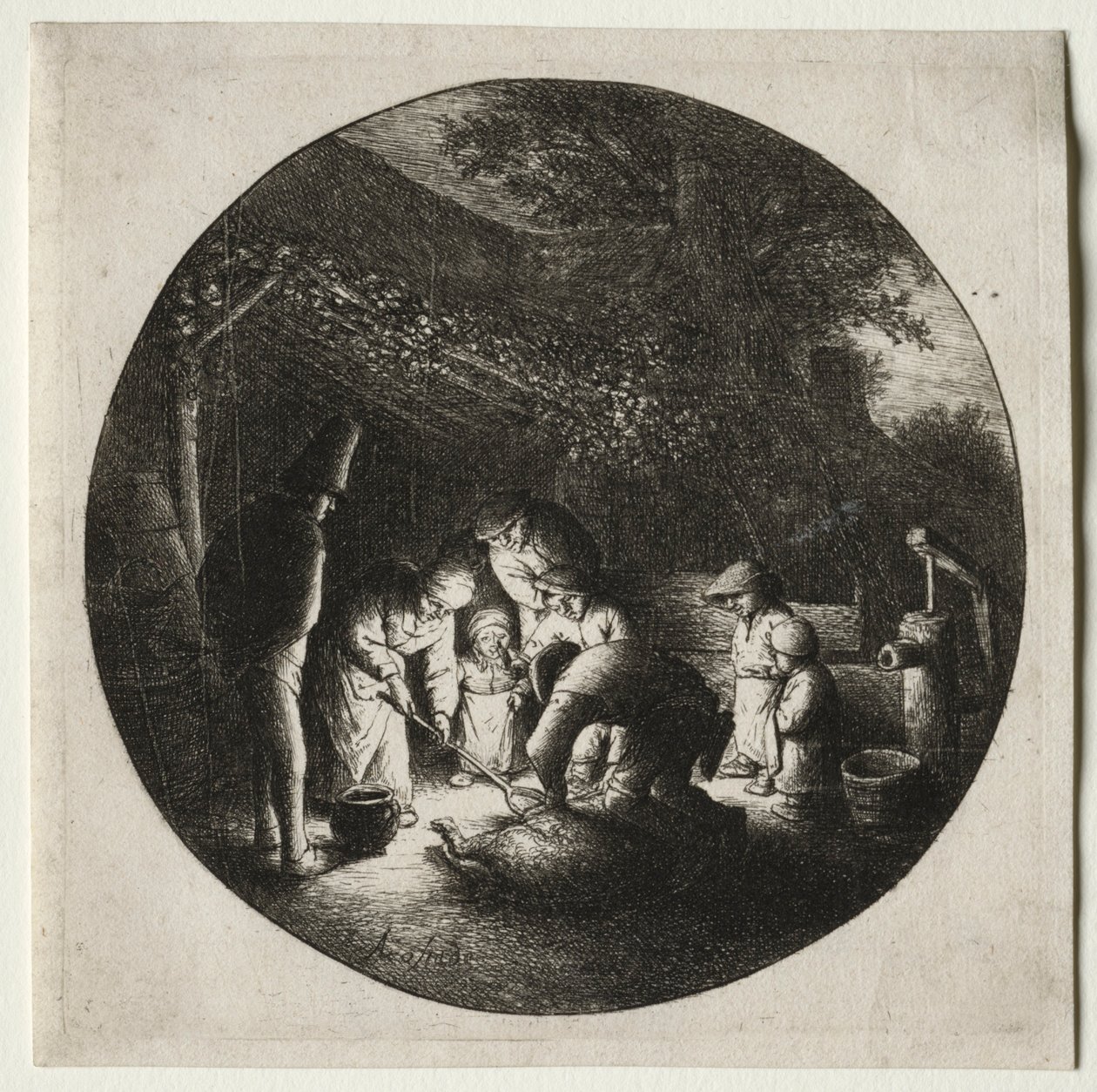 De varkensslachters door Adriaen Jansz. van Ostade
