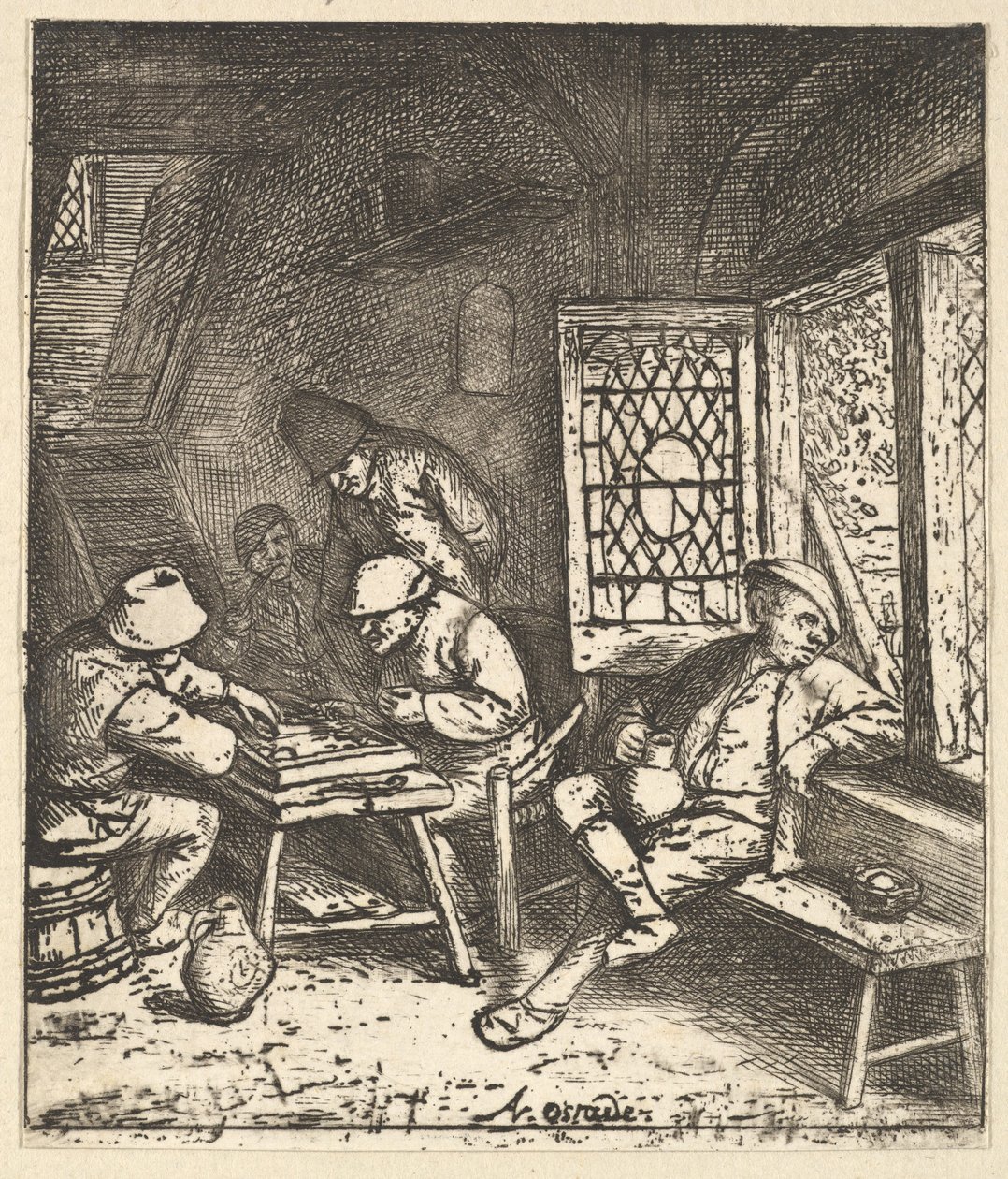 Tric Trac-spelers, 1610-85 door Adriaen Jansz. van Ostade